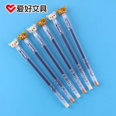 2 шт. гелевые ручки AIHAO GP2030 Rilakkuma 0 5 мм тонкие черные для журналов кавайные школьные