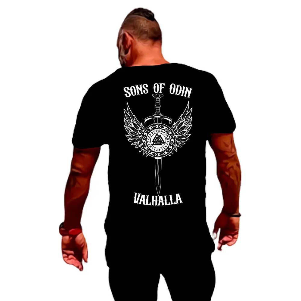 

Sons of Odin Valhalla Nordic Vi king T-Shirt New 100% Cotton O-Neck Summer Short Sleeve Casual Mens T-shirt Size S-3XL