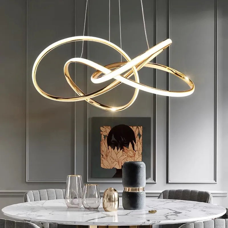 

Modern LED Geometric Line Ceiling Chandeliers Artistic Lines Pendant Lamp Living Dining Room Bar light Home Decor Luste Fixtures