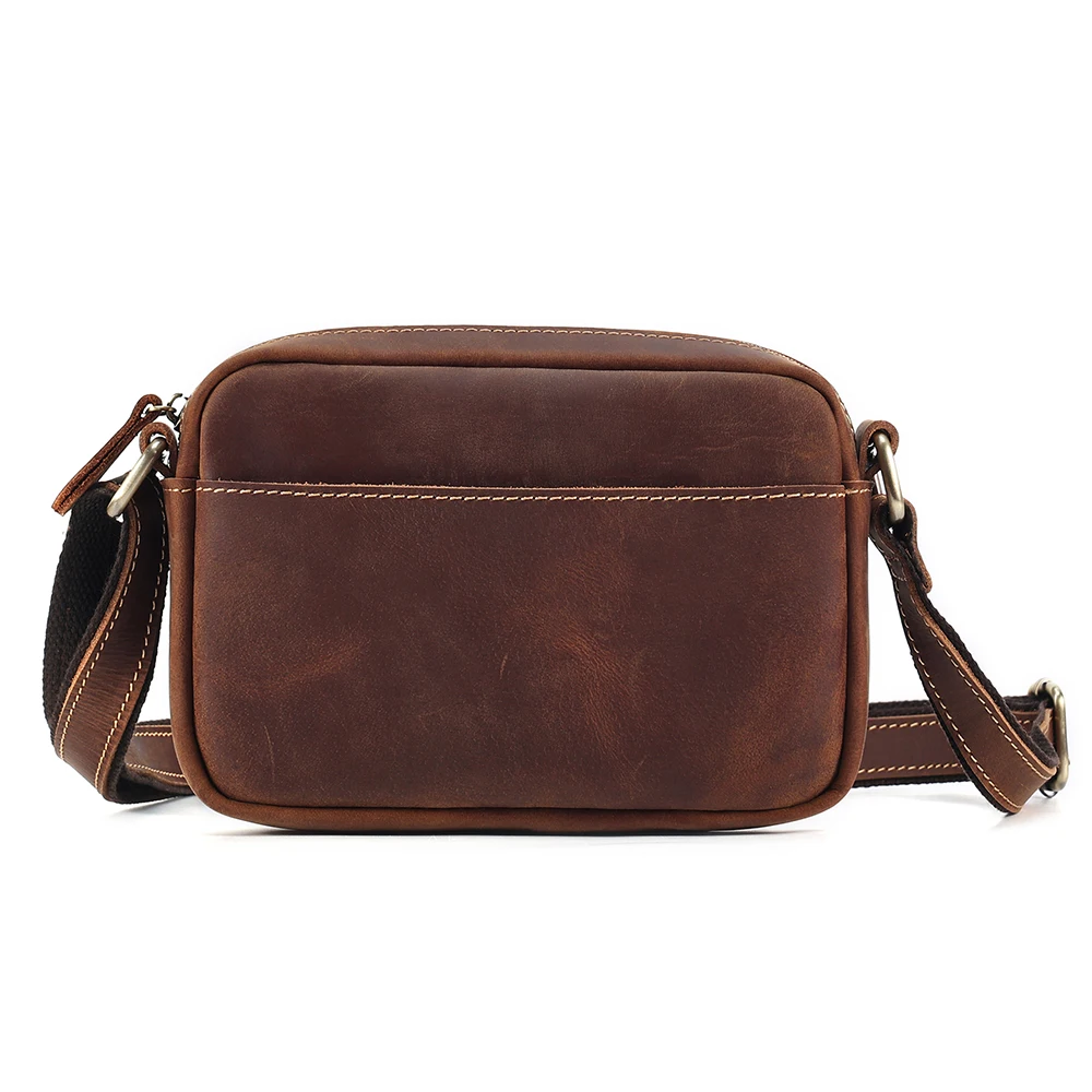 

Men's Women Horse Crazy Shoulder Retro Small Crossbody Bag Genuine Bag Leather