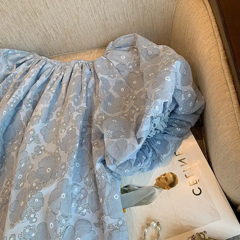 Блузка женская с цветочным принтом тонкая стильная свободная универсальная