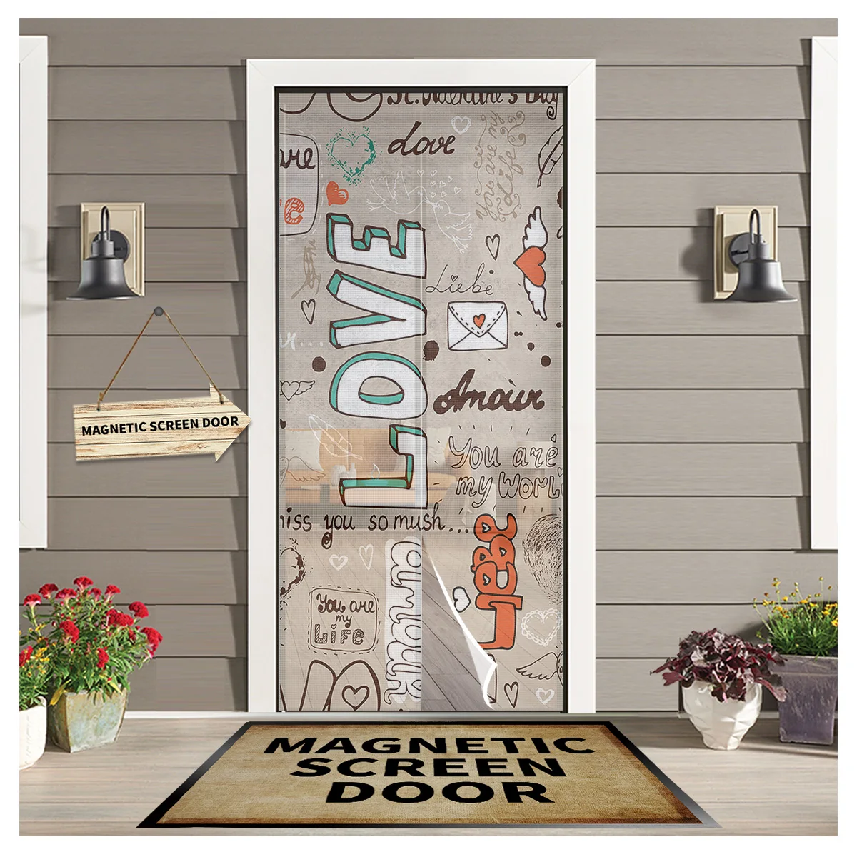 

Занавеска на дверь в стиле ретро на День святого Валентина