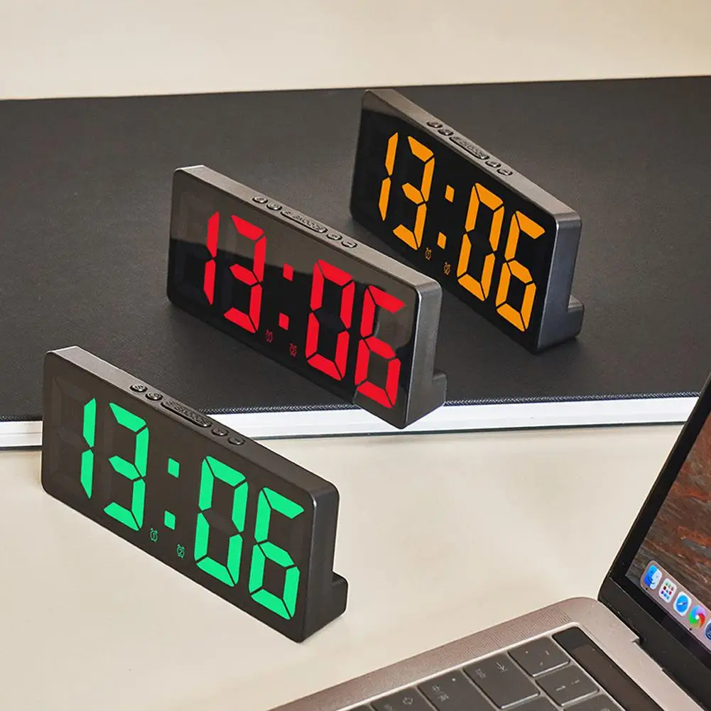 Alarm Temperature Decor Clock Alarm Display Electric Bedroom Diming Home Mode Date 12 Z6z4
