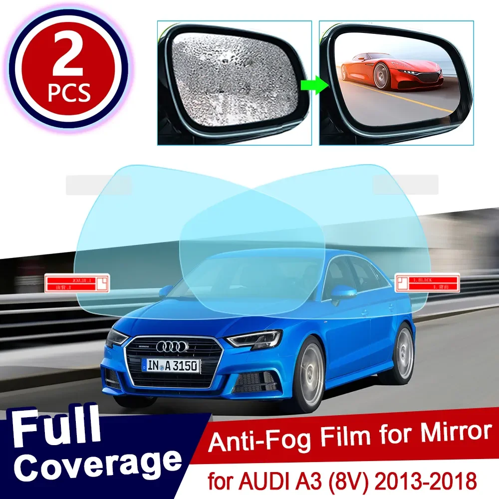 

for AUDI A3 8V 2013~2018 Full Cover Anti Fog Film Rearview Mirror Rainproof Clear Anti-fog Films Car Accessories 2014 2015 2017