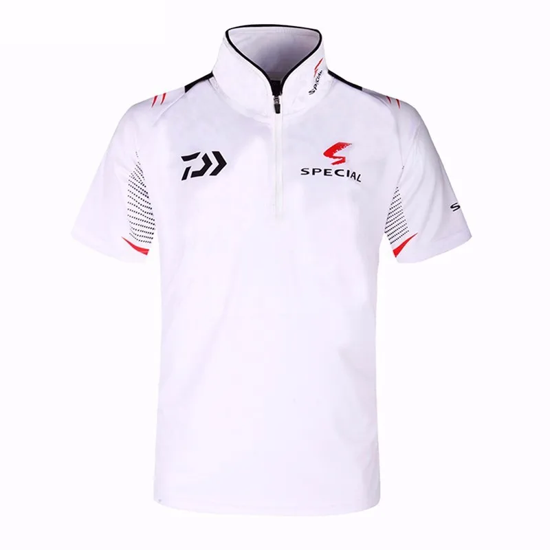 

New DAIWA Men Fishing Clothes UV Sunscreen Breathable Fiber Fishing Shirts Profesional Short Sleeve Fishing Shirt Male