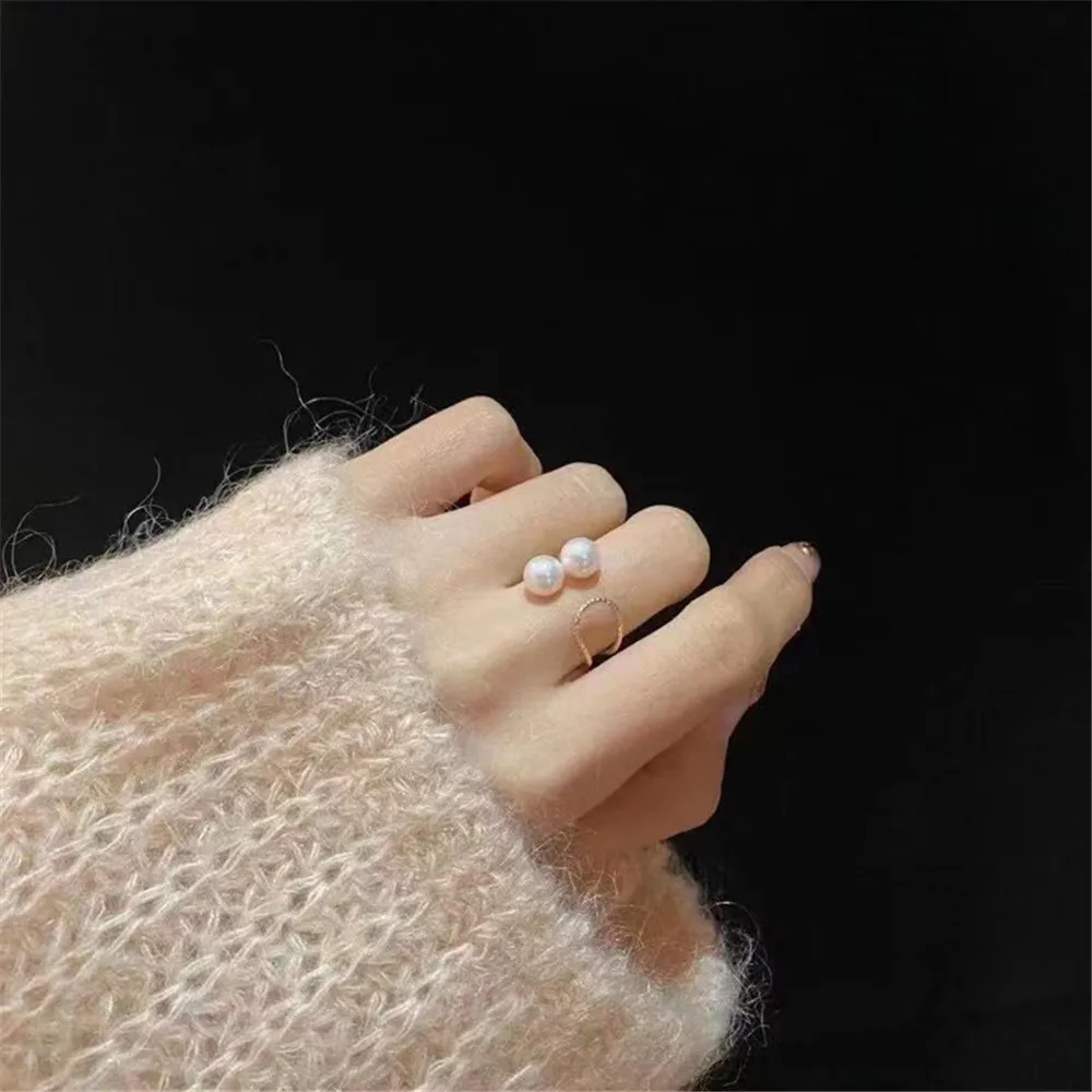 

Кольцо из серебра S925 пробы с жемчугом, регулируемое, 6-8 мм