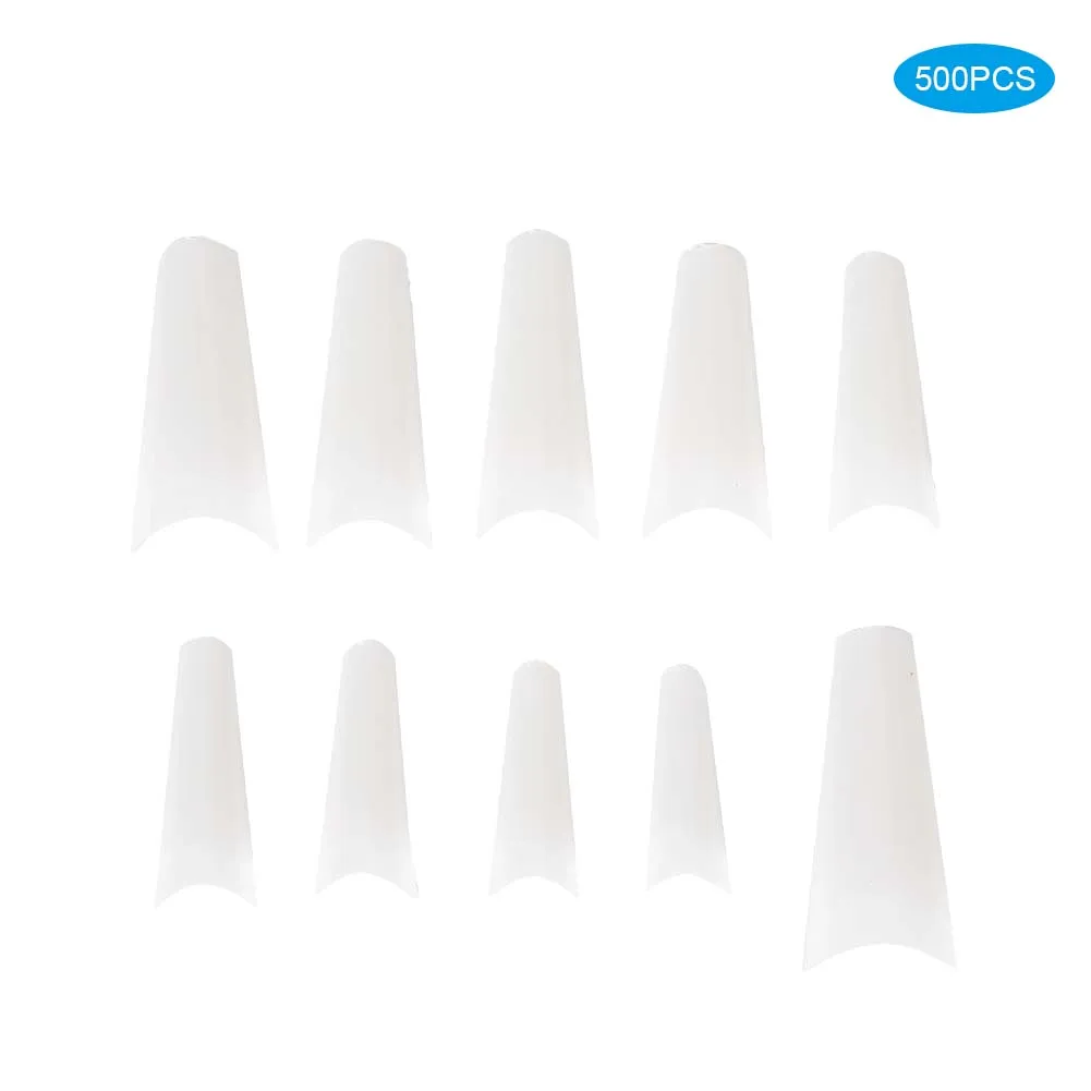 

500pcs Nail Tips Artificial Full Cover Manicure False Nail Tips Nail Art Accessory Natural Color