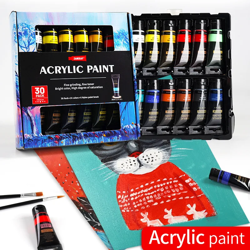 

Acrylic Paint 12/24 Colors 36ml Tube Acrylic Paint Set, Paint for Fabric, Clothing, Painting, Rich Pigments for Artists Painting