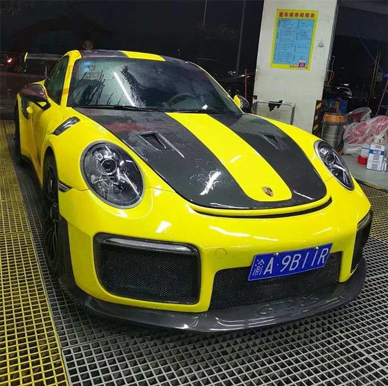 Для Porsche 911 991 991.1 991.2 2012-2018 передний бампер из настоящего углеродного волокна капот