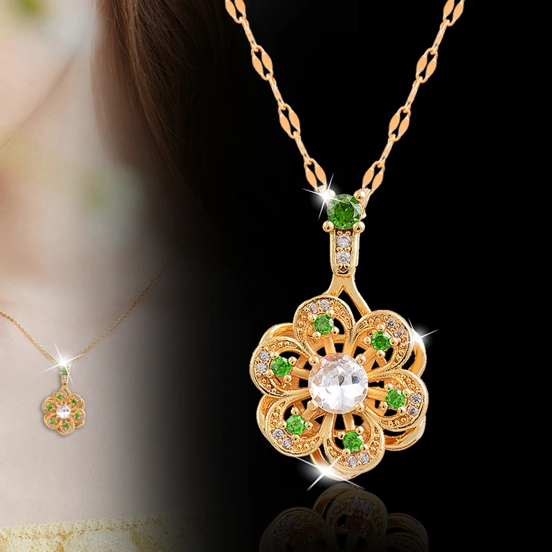 

LEEKER korean fashion Rotatable Spinner Choker Neck Flower Pendants Stainless Steel Necklace For Women jewelry 2022 852 LK2