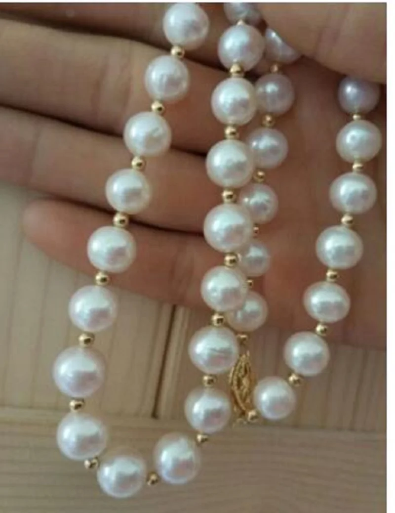 

Gorgeous AAA 9-10mm south sea White Round pearl necklace 20 inch