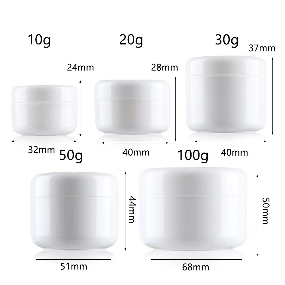 10g/20g/30/g/50g/100g Plastic Empty Makeup Jar Refillable Sample bottles Travel Face Cream Lotion Cosmetic Container images - 6