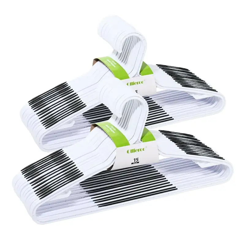

Pack Clothes Hangers,Plastic Hangers,Non Slip Hangers,Black Hangers for clothes wood Closet organizer for clothes Plastic hanger