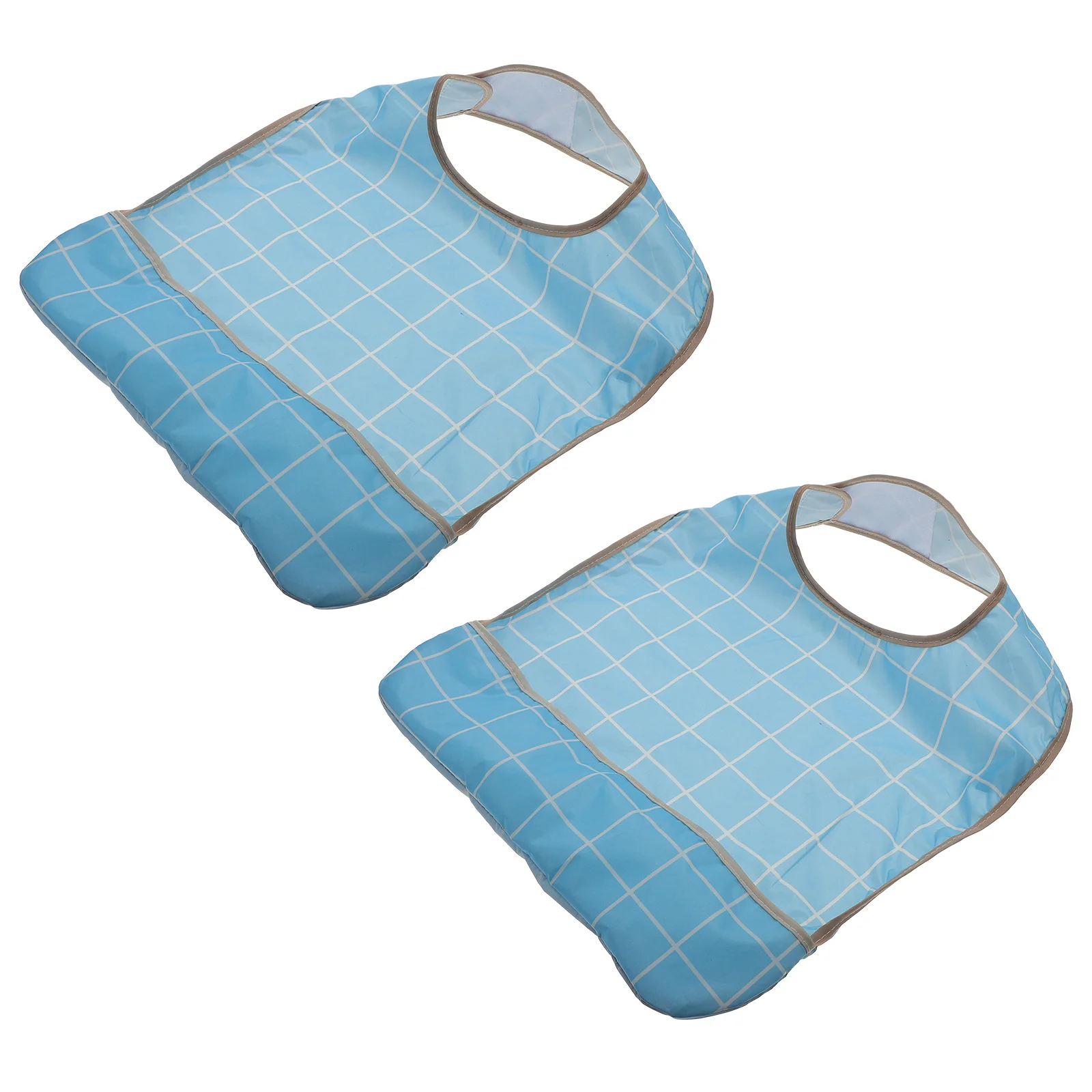 

2pcs Portable Polyester Bib Adult Rice Pinafore Adults Apron Eating Pinafore