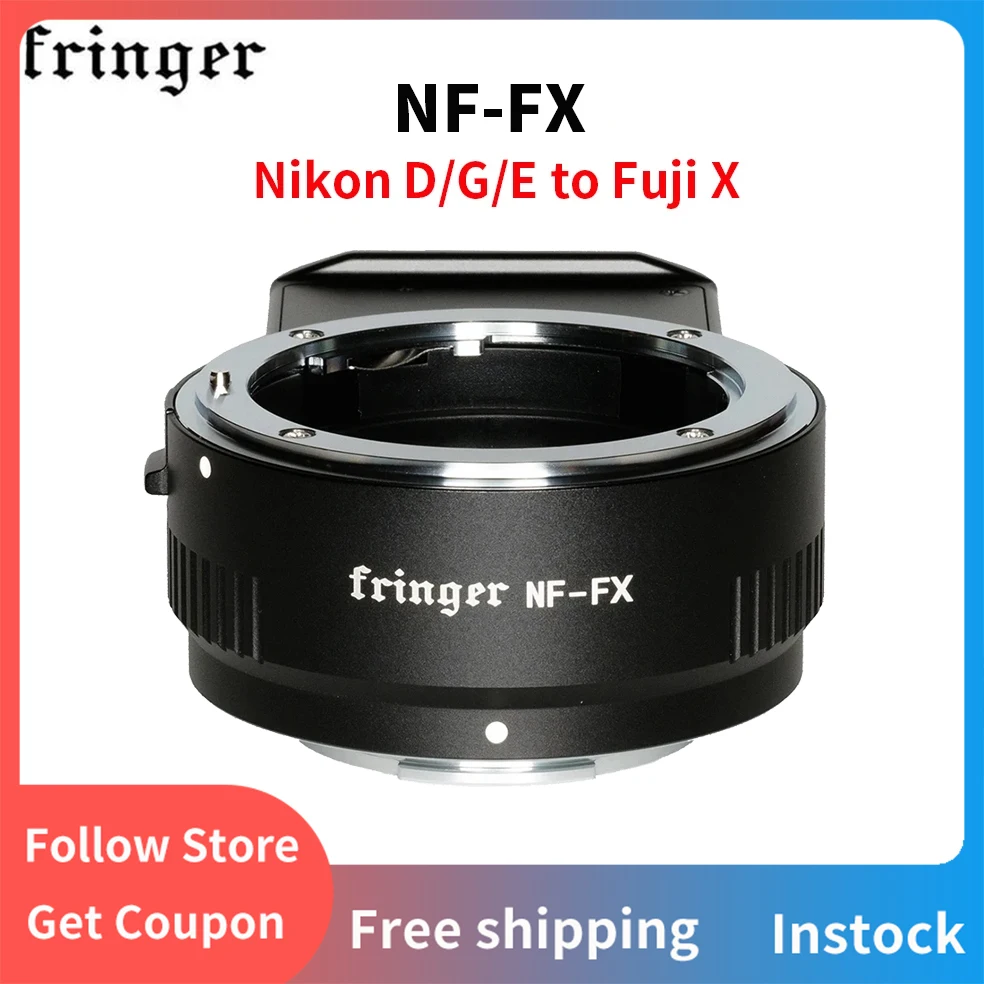 Фото Fringer NF-FX для объективов Nikon D/G/E к креплением Fuji X, переходное кольцо для объектива камеры, полностью автоматическая поддержка, стабилизатор изображения, запись EXIF №1