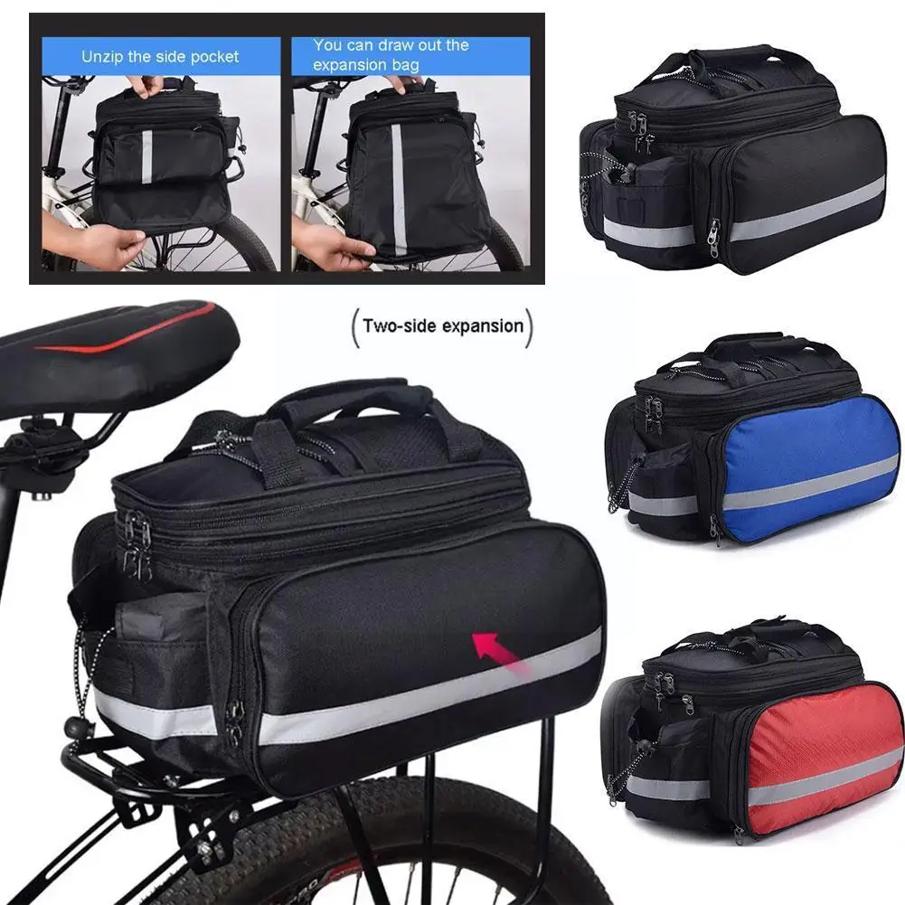 

Bike Seat Pannier Road MTB Cycling Large Capacity Luggage Bicycle Trunk Bags Carrier Waterproof Rear Pack Rain Cover with 1 B8S0