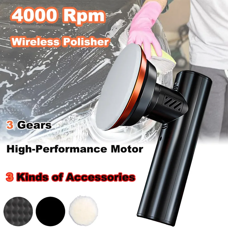

4000 Rpm Portable Car Polisher Machine Wireless Electric Polishing Wax Tool Adjustable Speed Cordless For Waxing Buffing