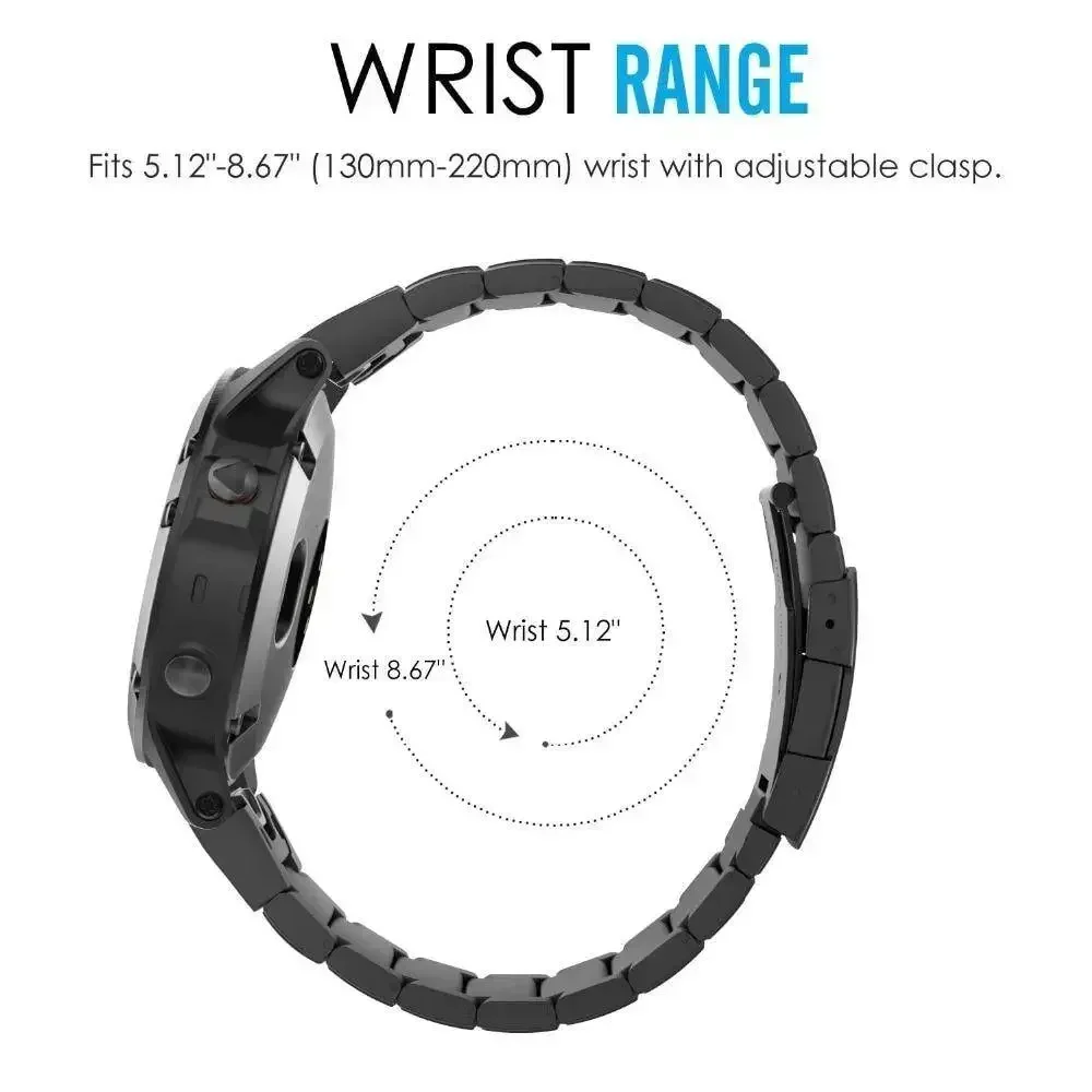 Фото Ремешки для часов из нержавеющей стали для Garmin Fenix 3/5/5X/5S, простая быстрая установка, сменный ремешок для умных часов 20 мм, 22 мм, 26 мм №5