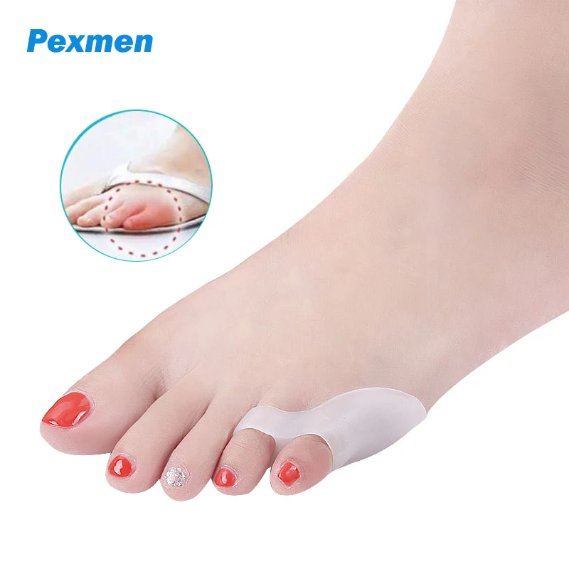 

Pexmen 2/4Pcs Gel Tailor's Bunion Corrector Pad Bunionette Straightener Separator Cushion Pinky Toe Protector Pain Relief Spacer