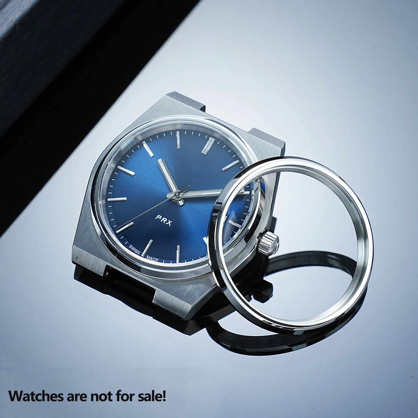 Фото Комплект для модификации часов Tissot серии PRX T137.407/410 T035627A T055T127: металлический внешний ободок циферблата для самостоятельной установки №3
