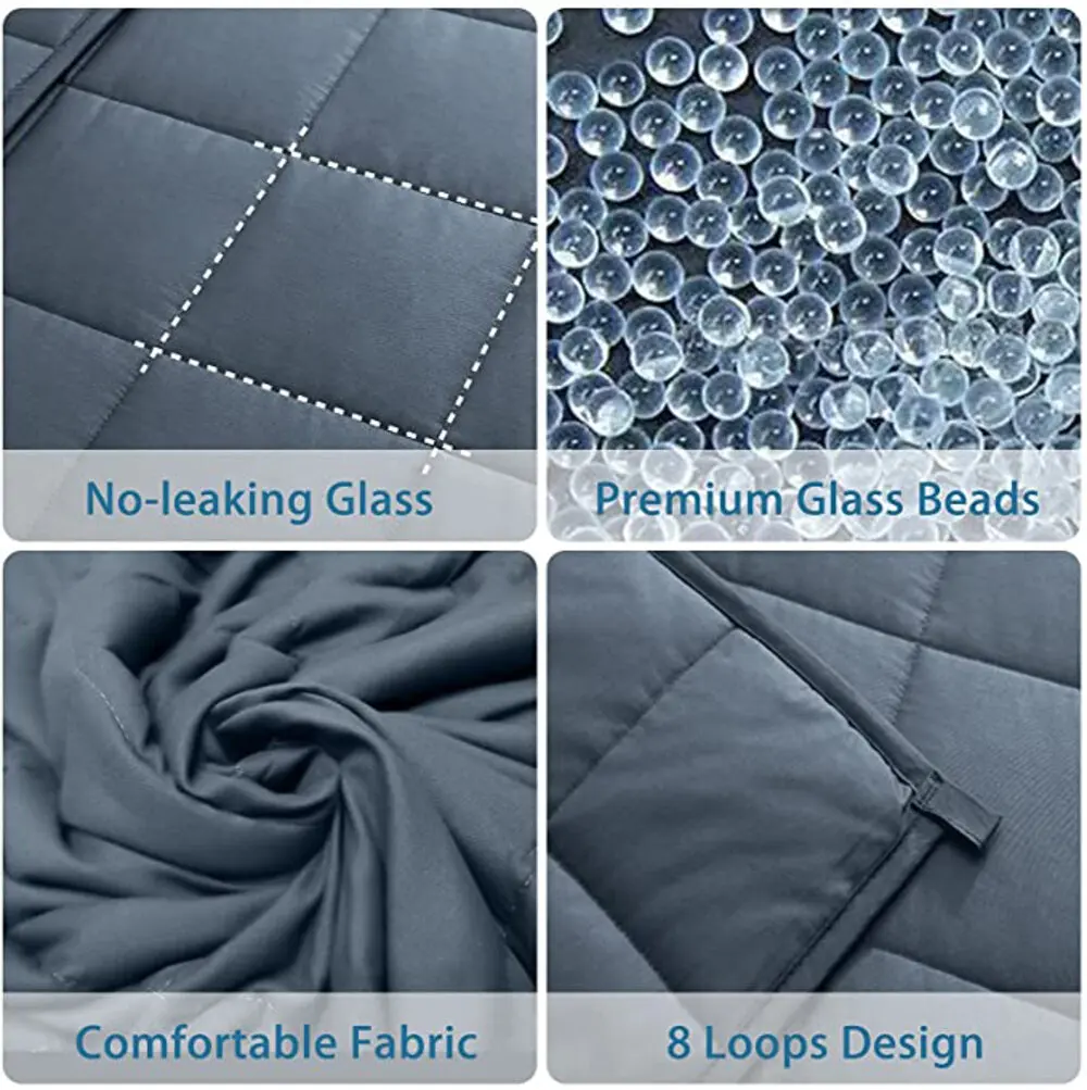 Weighted Blanket Glass Beads Reduce Stress Anxiety Quilt Promote Deep Sleeping Cooling Cotton 5-Layers Blankets Body Comfortable | Дом и сад