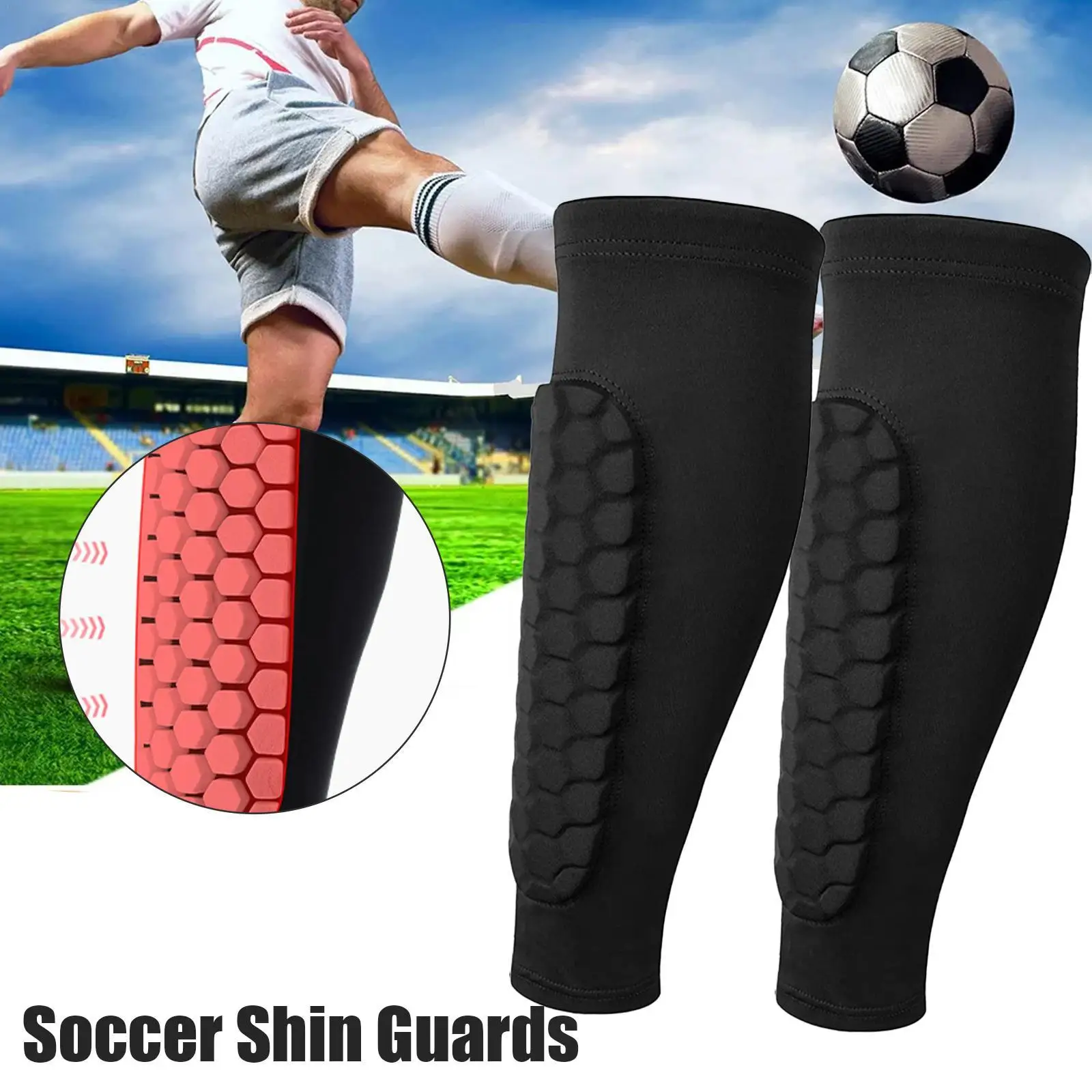 

1PCS Honeycomb Soccer Shin Guards Football Shields Sports Legging Shinguards Leg Sleeves Protective Gear Shank Protector