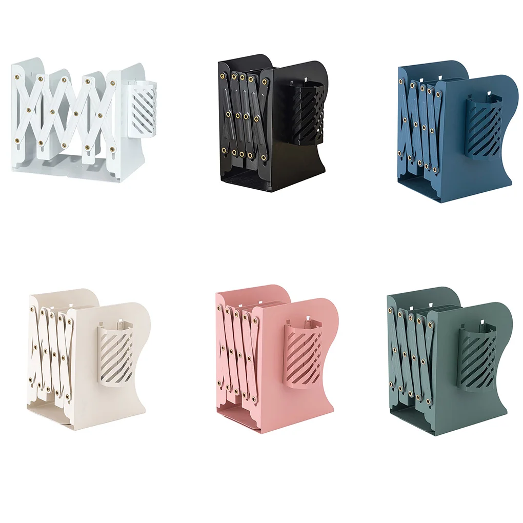 

Bookend Telescopic Adjustable Book Storage End with Pencil Holder