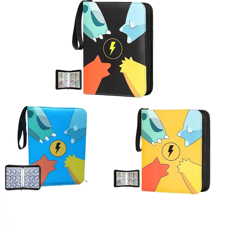 

400 Card Slots 2022 Genuine Pokemon Series Card Lovers Portable Square Storage Set Loose-leaf Card Book Pikachu Ash Ketchum