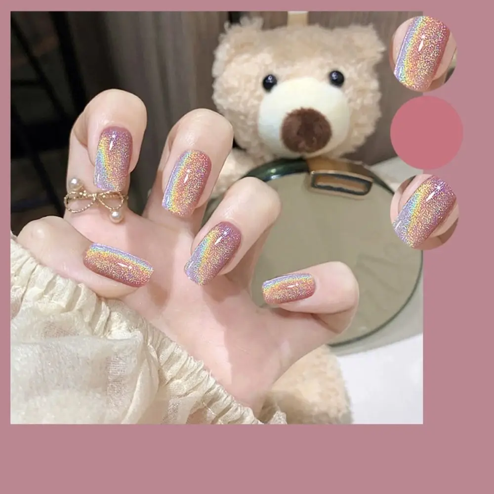 

24 шт., накладные ногти «кошачий глаз»