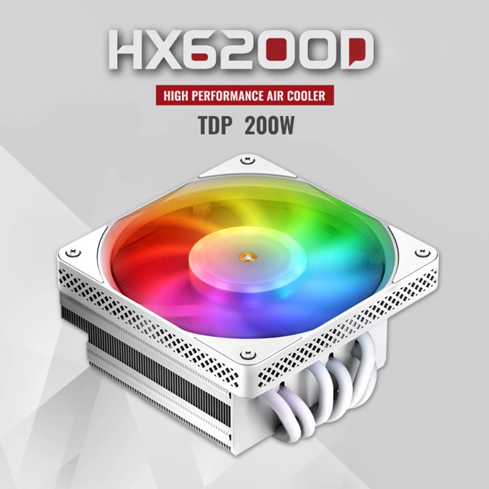 

Радиатор Jonsbo HX6200D с воздушным охлаждением, черный/белый, 6 тепловых труб, радиатор с синхронизацией ARGB Shenguang для Intel LGA 1700 1200 115X