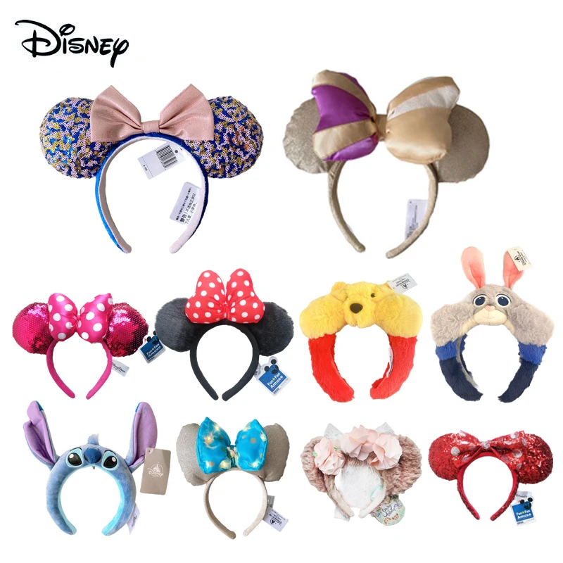 Disney Cartoon Animal Ear Headband Amusement Park Holiday Party Headband EARS COSTUME Cosplay Plush Adult/Kids Christmas Gift gingham print ear design kids headband