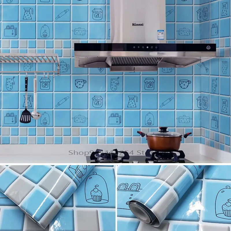 

Kitchen Oil Proof Wall Stickers Self-Adhesive High Temperature Resistant Waterproof Home Decor Sticker Wallpapers For Kitchen