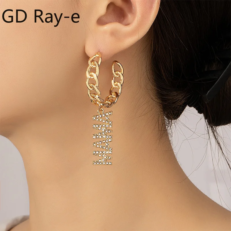 

Summer Crystal Geometric Drop Earrings Jewelry for Women 2022 Punk Circle New fashion Simple Statement Tassel Earrings Gifts