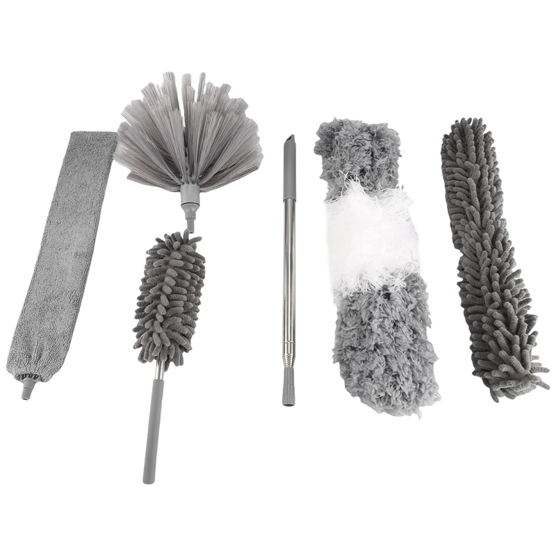6Pcs Duster Cleaning Kit,Extendable Microfiber Feather Duste