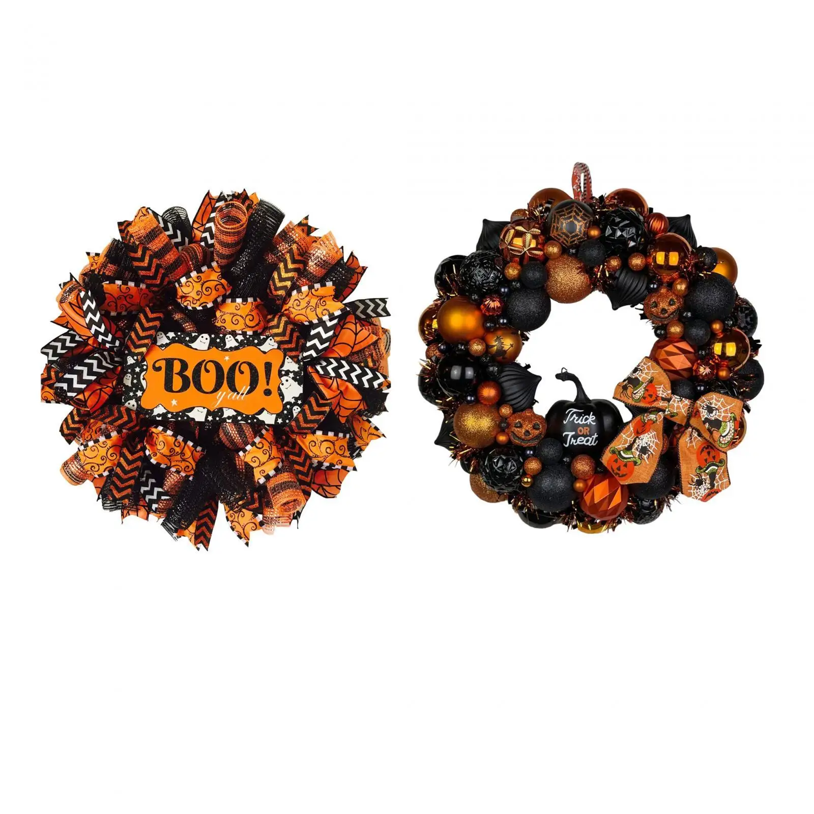 

Halloween Skull Wreath Indoor Outdoor Windows Door Wreath Gothic Garland Festival Decoration Yard Halloween Wreath with Skeleton