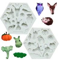 20220cute forest animal mould silicone molds woodland cake decorative mold tools kitchen accessories