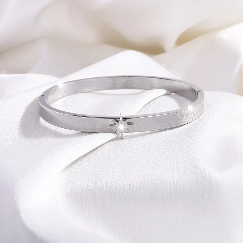 Браслет из нержавеющей стали титановой с одной восьмиугольной звездой