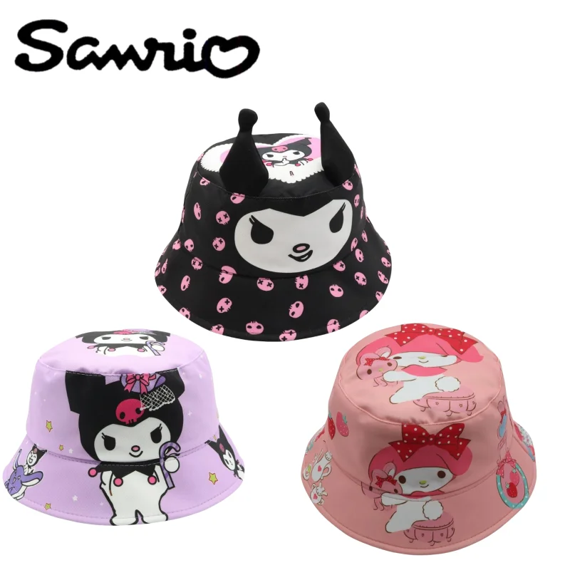 

Милая Детская шляпа Kuromi My Melody Sanrio с мультяшным рисунком из аниме кавайная Рыбацкая шляпа для раковины дорожная уличная Солнцезащитная шляпа от солнца