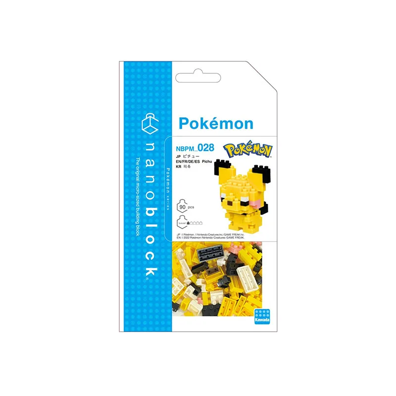 Фото Оригинальные микро-блоки Nanoblock Pokemon Pichu, 3D-пазл, мини-блоки, модель для демонстрации, милый коллекционный подарок №3
