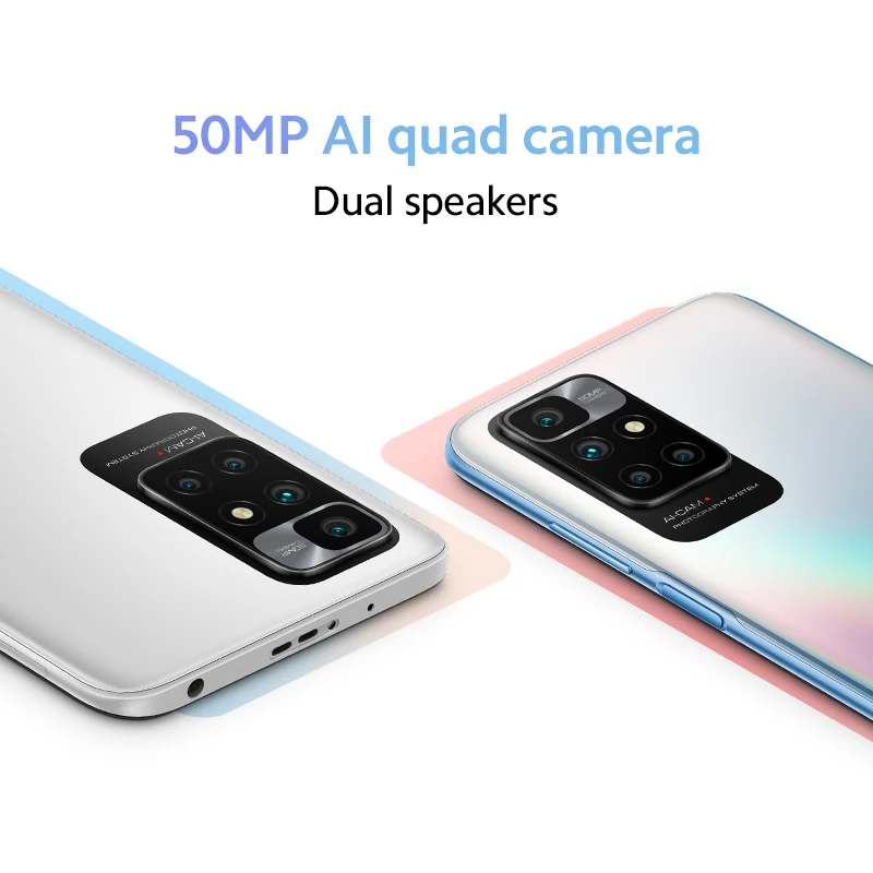 Kup Globalna Wersja Xiaomi Redmi 10 2022 Smartphone 64GB/128GB ROM MediaTek Helio G88 Octa Core 50MP AI Quad Camera 90Hz Wyświetlacz FHD