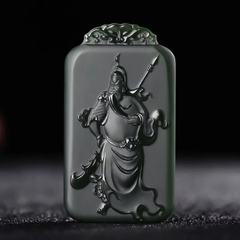 

Лидер продаж, ожерелье Guan Yu с натуральным ручным вырезанным широким мечом, кулон, Модная бижутерия для мужчин и женщин, Подарочный амулет на удачу
