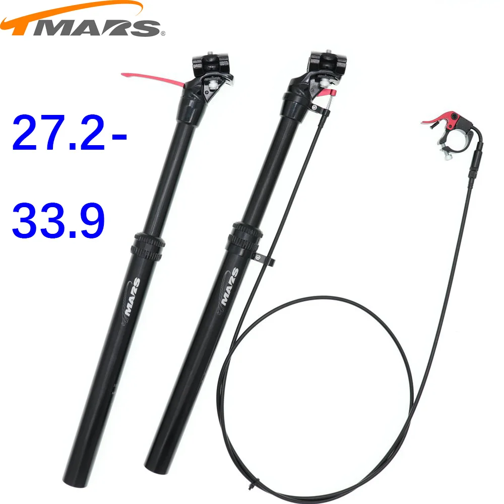 Tmars Dropper Seatpost Adjustable Height 27.2X440mm Remote Control Manual Hand Mechanical MTB Bike 28.6 30.0 30.4 30.9 31.6
