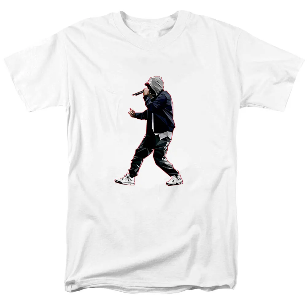 

Summer 100% Cotton T-shirts Eminem Print Graphic Tees Rock Hip Hop Men T Shirt Casual Tops Unisex Streetwear Y2K Clothes