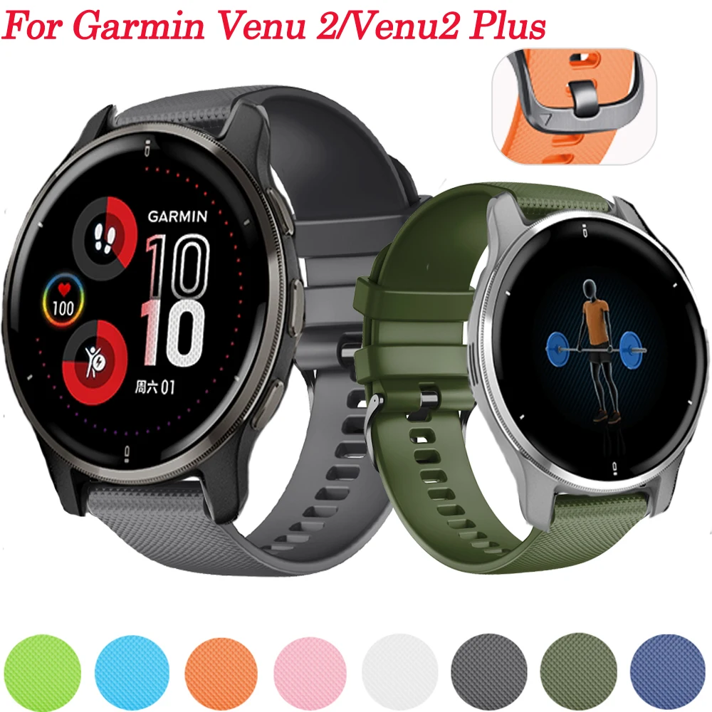 

20 22mm Strap For Garmin Venu2/Venu 2 Plus Wristband For GarminMove Sport Vivoactive 3t Silicone Smartwatch Bracelet Band Correa