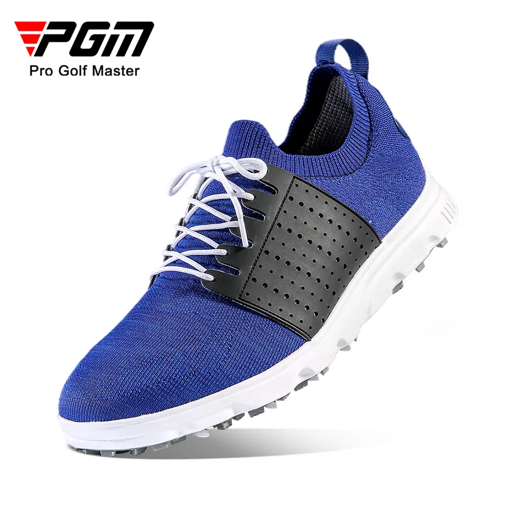 

PGM Mens Golf Shoes Anti-Slip Spikes Trainers Breathable Ultra-Light Mesh Gym Sneakers Flying Woven Golf Sports Shoes XZ183