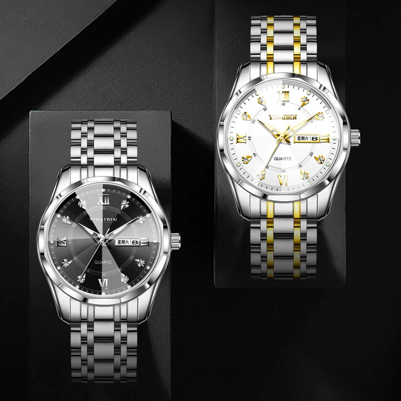 Часы многоугольные relojes para parejas для пар водонепроницаемые деловые часы с датой