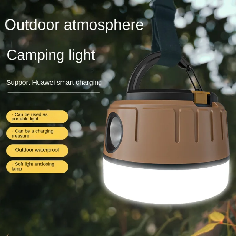 

New Outdoor Atmosphere Camping Lamp Portable Tent Light Emergency Mobile Phone Charging Camping Lantern LED Lighting