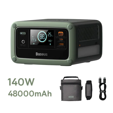 Baseus 140 Вт портативная электростанция 48000 мАч LiFePO4 батарея PD 3,1 Быстрая зарядка выходы постоянного/переменного тока для портативной камеры дрона