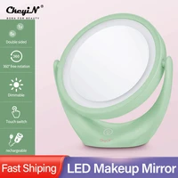 ckeyin 3 modes makeup mirror with led light magnifying cosmetic table mirror touch portable double sided backlit vanity mirror