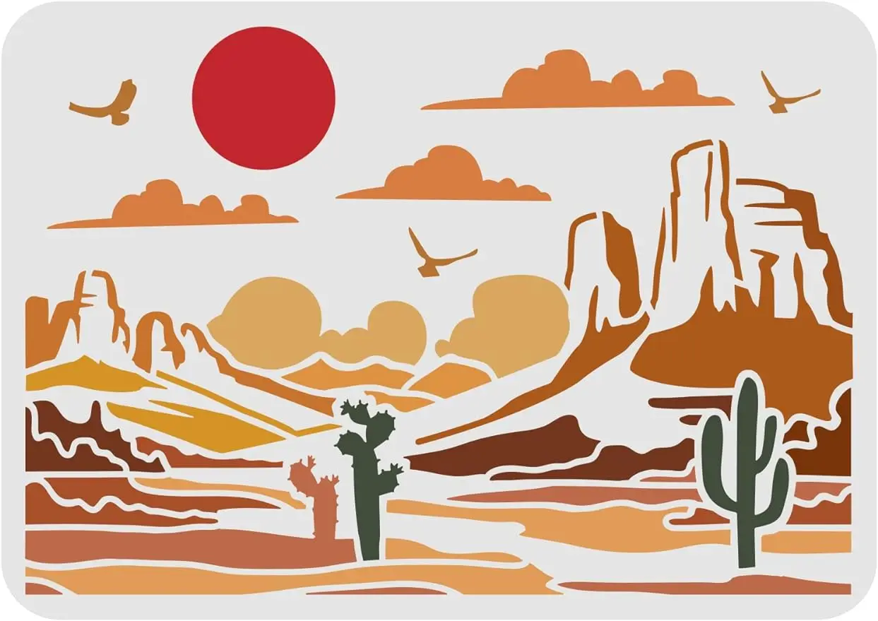 

Пластиковые трафареты Beebeecraft пустыня 11,7x8,3 дюйма